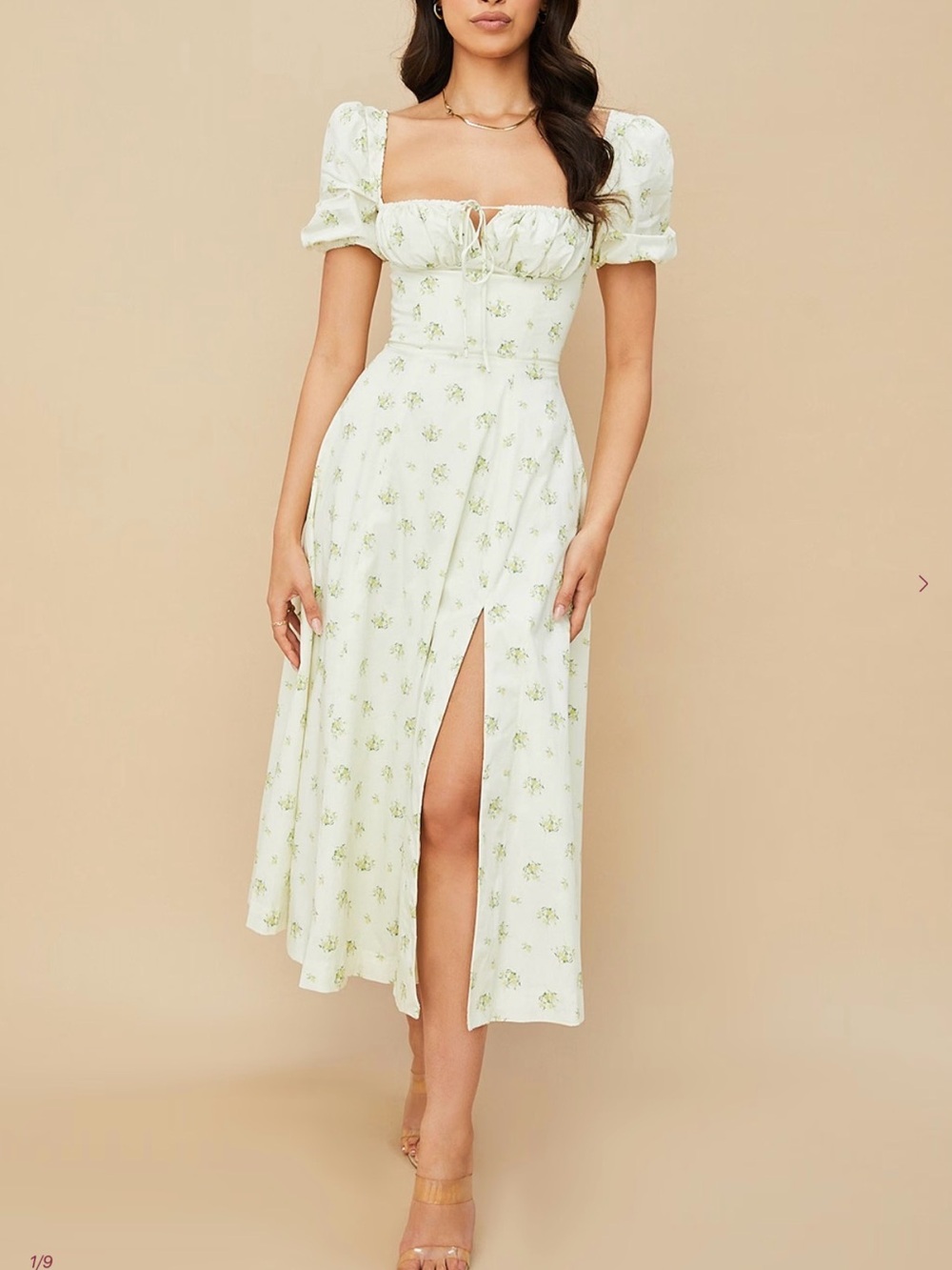 House of CB Tallulah Dress in Ivory Floral Prints Size L NWT